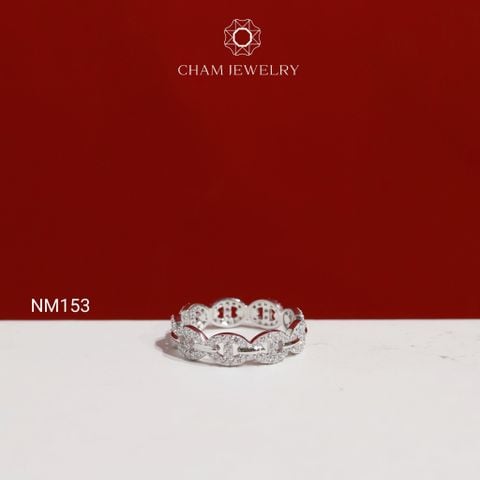 Nhẫn NM153 CHAM JEWELRY, Nhẫn Kiểu Mắc Xích Bản 4.5mm (TNF122 - N7454)