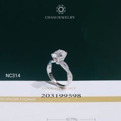 Nhẫn NC314 CHAM JEWELRY, Đá Moissanite Chủ Oval 8x10mm (Barcode OCNN151)