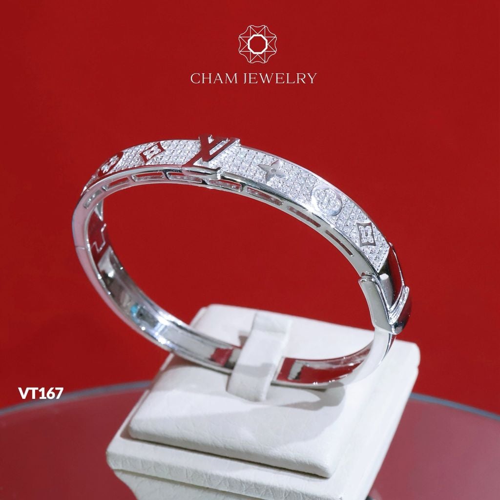 Vòng Tay LV VT167 CHAM JEWELRY. Bản 7.0mm (Barcode CV6581).