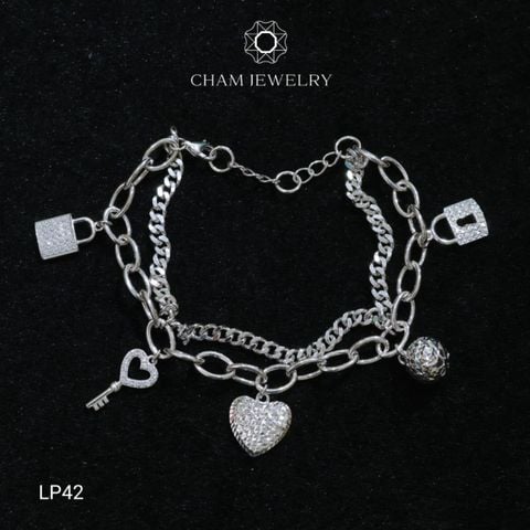 Lắc Tay LP42 CHAM JEWELRY , Lắc Xích Charm (Barcode TLT1405)