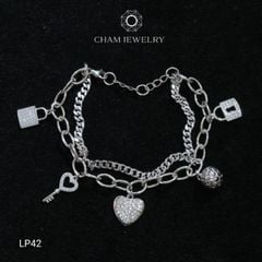 Lắc Tay LP42 CHAM JEWELRY , Lắc Xích Charm (Barcode TLT1405)
