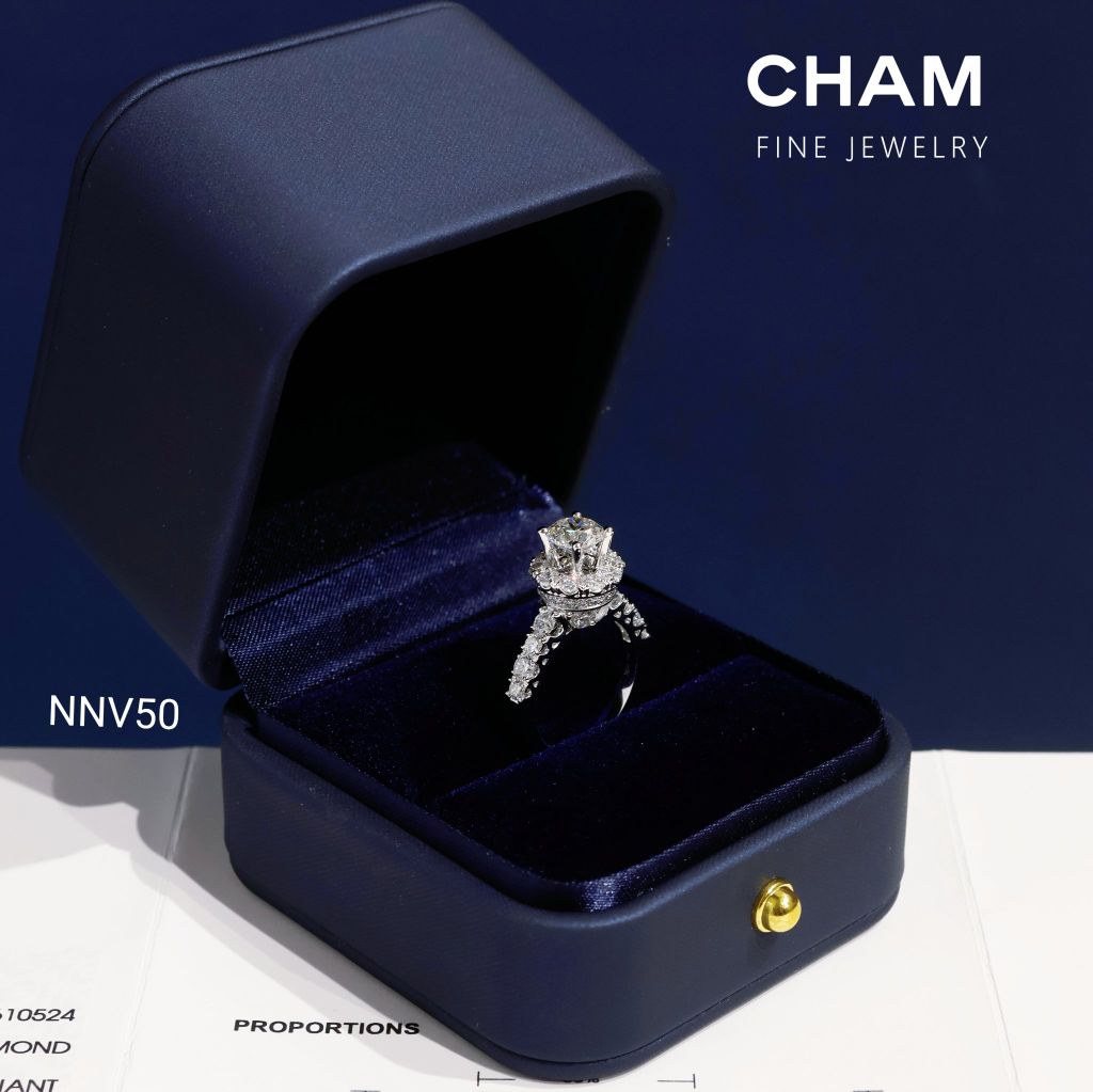 Nhẫn Nữ NNV50 Vàng 10k Chủ 6.3 Kim Cương Lab Grown Diamond