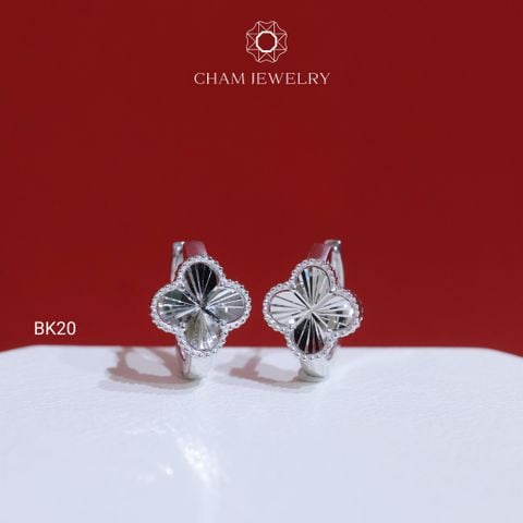 Hoa Tai BK20 CHAM JEWELRY , Hoa Tai Cỏ 4 Lá Bản 10.0mm ( Barcode TBK344).
