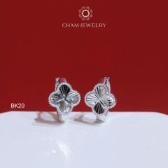 Hoa Tai BK20 CHAM JEWELRY , Hoa Tai Cỏ 4 Lá Bản 10.0mm ( Barcode TBK344).