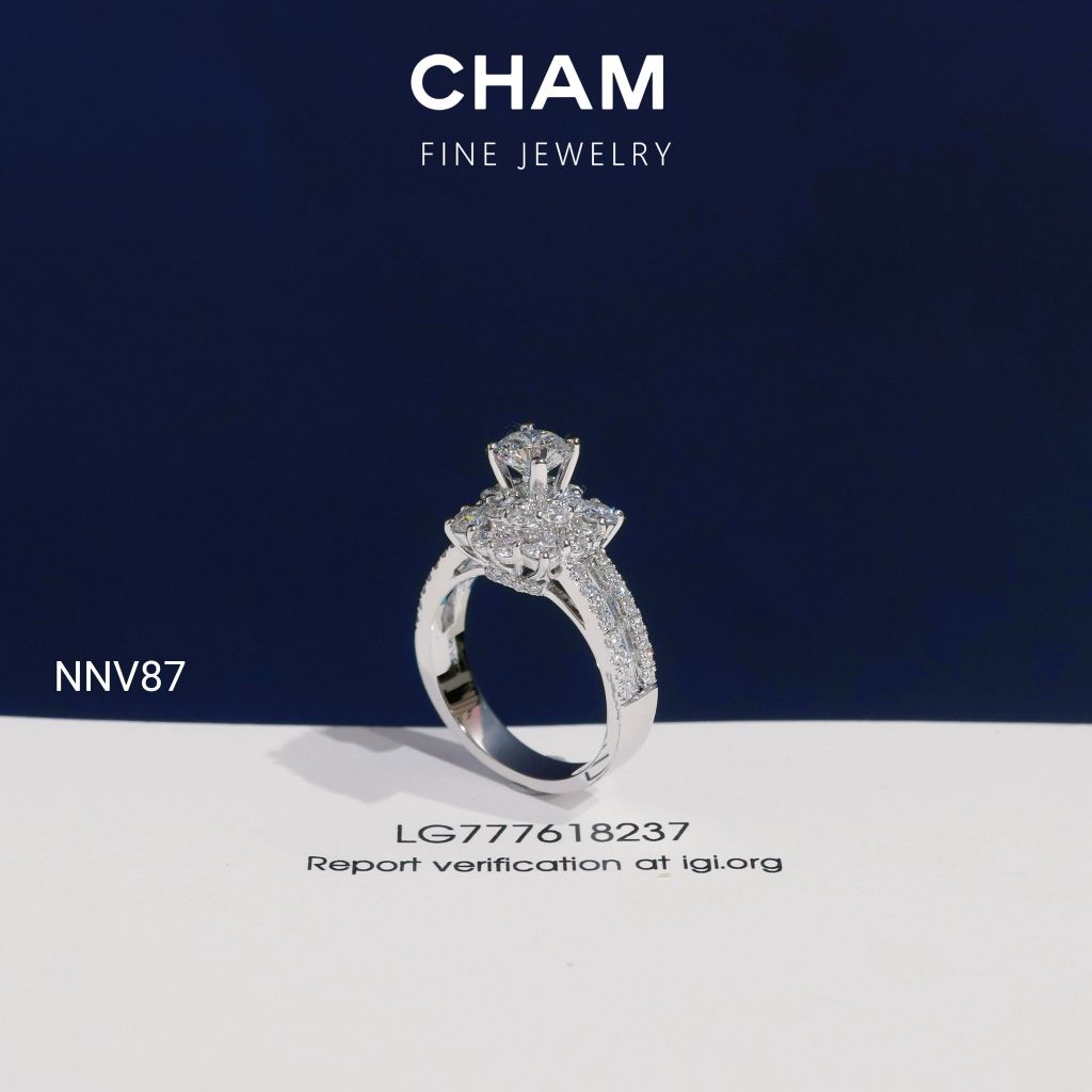 Nhẫn Nữ NNV87 Vàng 10k Chủ 5.4mm Kim Cương Lab Grown Diamond (Barcode DNU18)