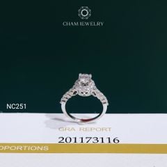 Nhẫn NC251 CHAM JEWELRY, Nhẫn Full Đá Moissanite Chủ 5.0mm (Barcode OCNN57)