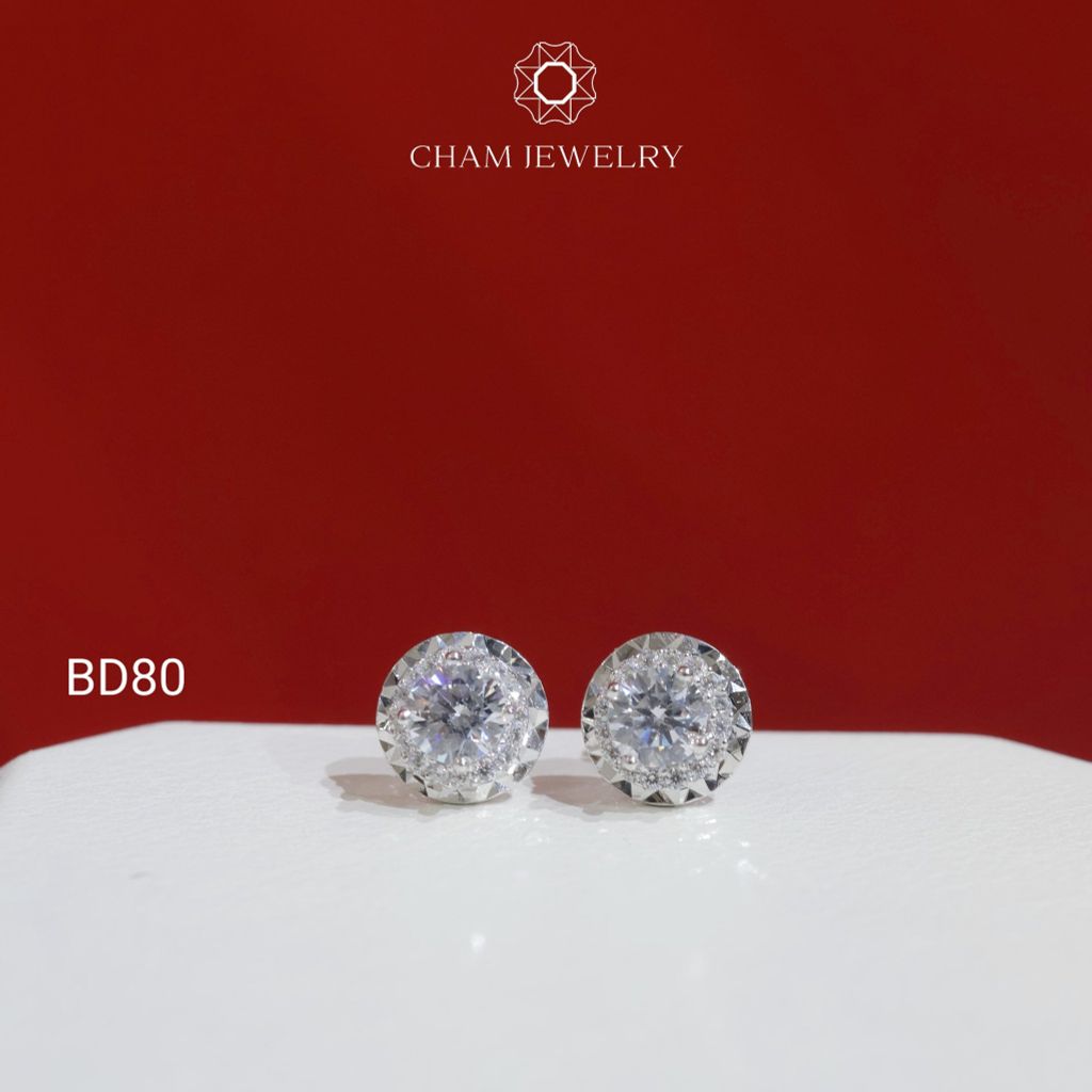 Hoa Tai BD80 CHAM JEWELRY , Chủ 5.0mm ( Barcode TBD1023).
