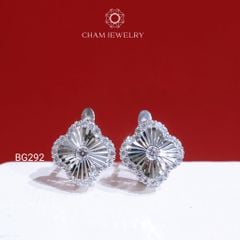 Hoa Tai BG292 CHAM JEWELRY, Cỏ 4 Lá Bản 9.0mm (Barcode TBG929).