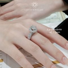 Nhẫn NC77 CHAM JEWELRY, Full Kim Cương Moissanite Chủ 7.2mm (Barcode ONNU111)