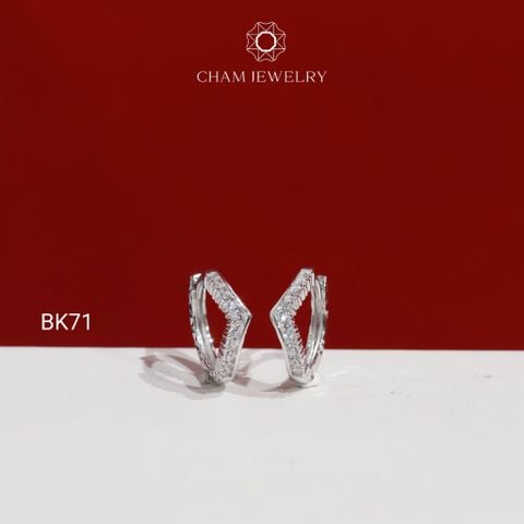 Hoa Tai BK71 CHAM JEWELRY, Hoa Tai Khoen Vương Miện Bản 2.0mm (Barcode TBK403).