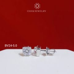 Hoa Tai CHAM JEWELRY BV24, Hoa Tai Xoàn Vuông  (Barcode TBV19  - TBV20 - TBV97 ).