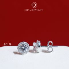Hoa Tai CHAM JEWELRY BD178, Halo Tròn 5.0mm (Barcode TBD114).