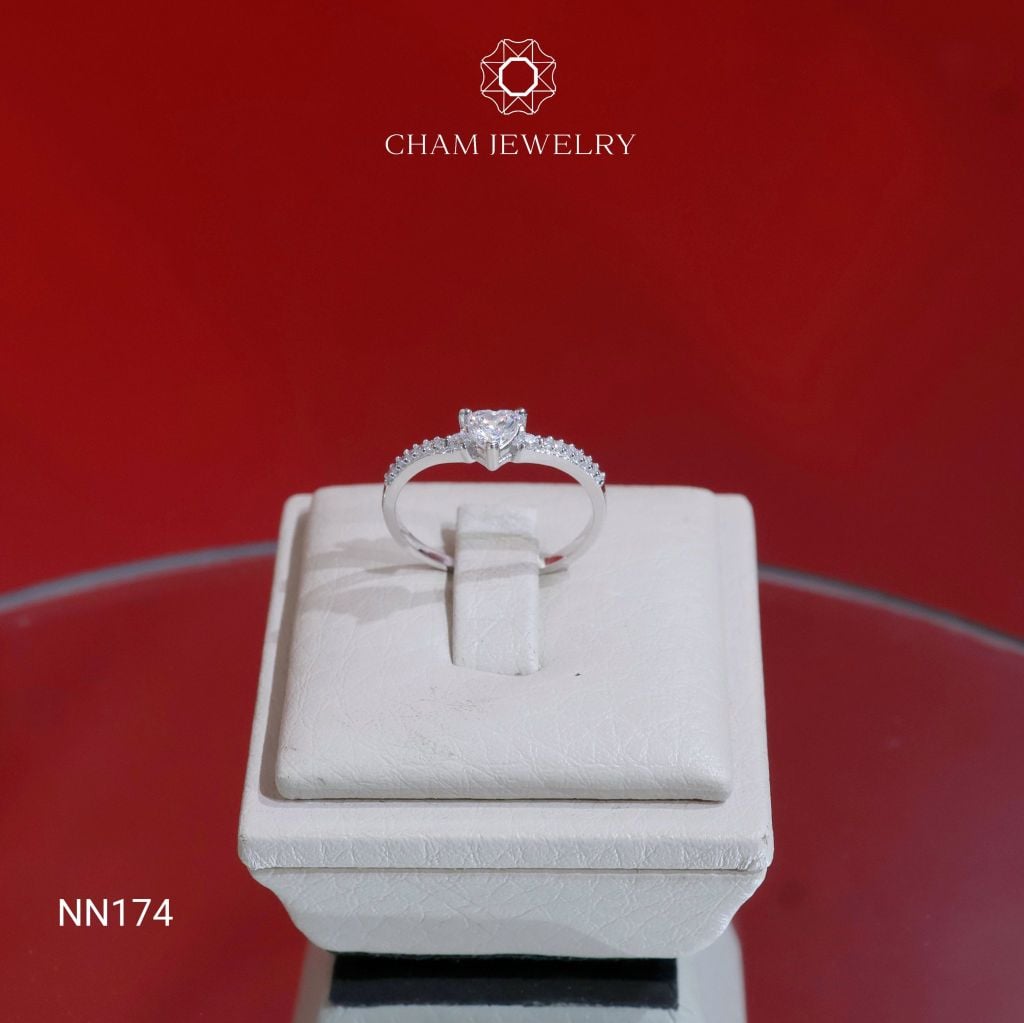 Nhẫn NN174 CHAM JEWELRY, Chủ Tim 4.0mm (Barcode TNT915).