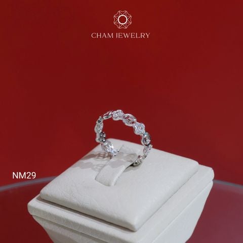 Nhẫn CHAM JEWELRY NM29, Nhẫn Kim Tiền Xen Cỏ 4 Lá, Bản 4.0mm (Barcode TNDT45)