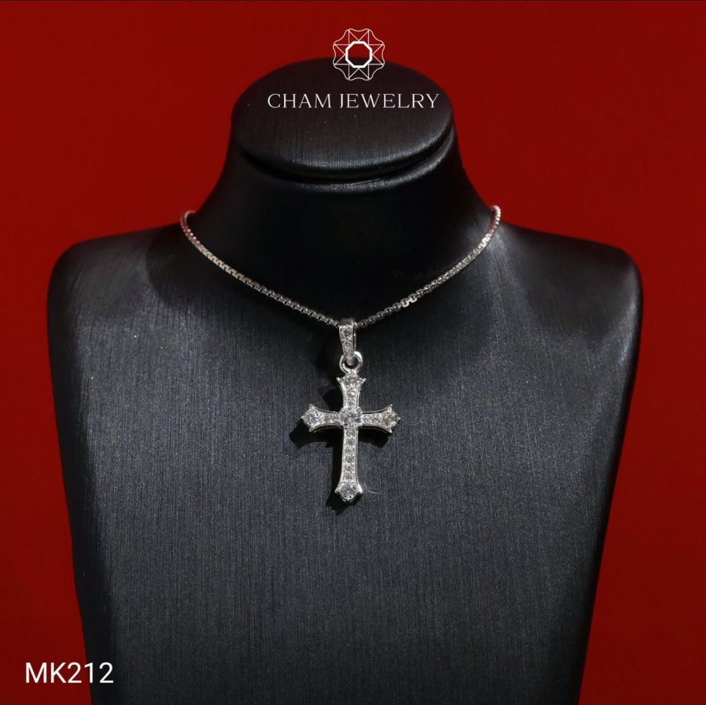 Mặt Dây Chuyền MK212 CHAM JEWELRY, Mặt Thánh Giá Full Đá (TMTG113-C-M408)