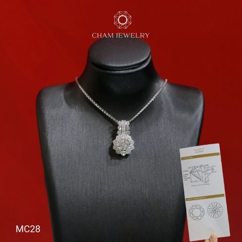 Mặt Dây Chuyền MC28 CHAM JEWELRY , Mặt Hoa Tròn Chủ Moissanite 6.0mm (Barcode TVM163).