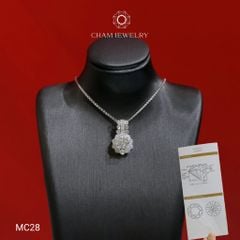 Mặt Dây Chuyền MC28 CHAM JEWELRY , Mặt Hoa Tròn Chủ Moissanite 6.0mm (Barcode TVM163).