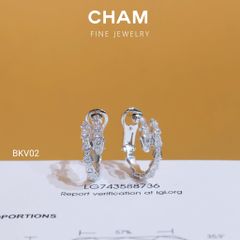 Hoa Tai BKV02 Vàng 10k Kim Cương Lab Grown Diamond