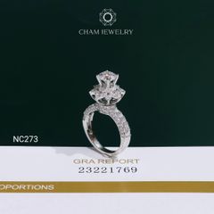 Nhẫn NC273 CHAM JEWELRY, Nhẫn Full Đá Moissanite Chủ 6.3mm(Barcode OCNN79)
