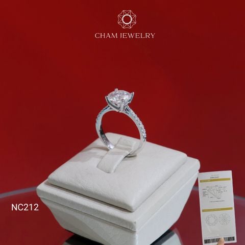 Nhẫn NC212 CHAM JEWELRY, Full Đá Moissanite Chủ 8.0mm (Barcode OCNN40)