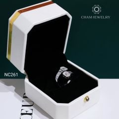 Nhẫn NC261 CHAM JEWELRY, Nhẫn Full Nửa Hàng Đá Moissanite (Barcode NNU317)