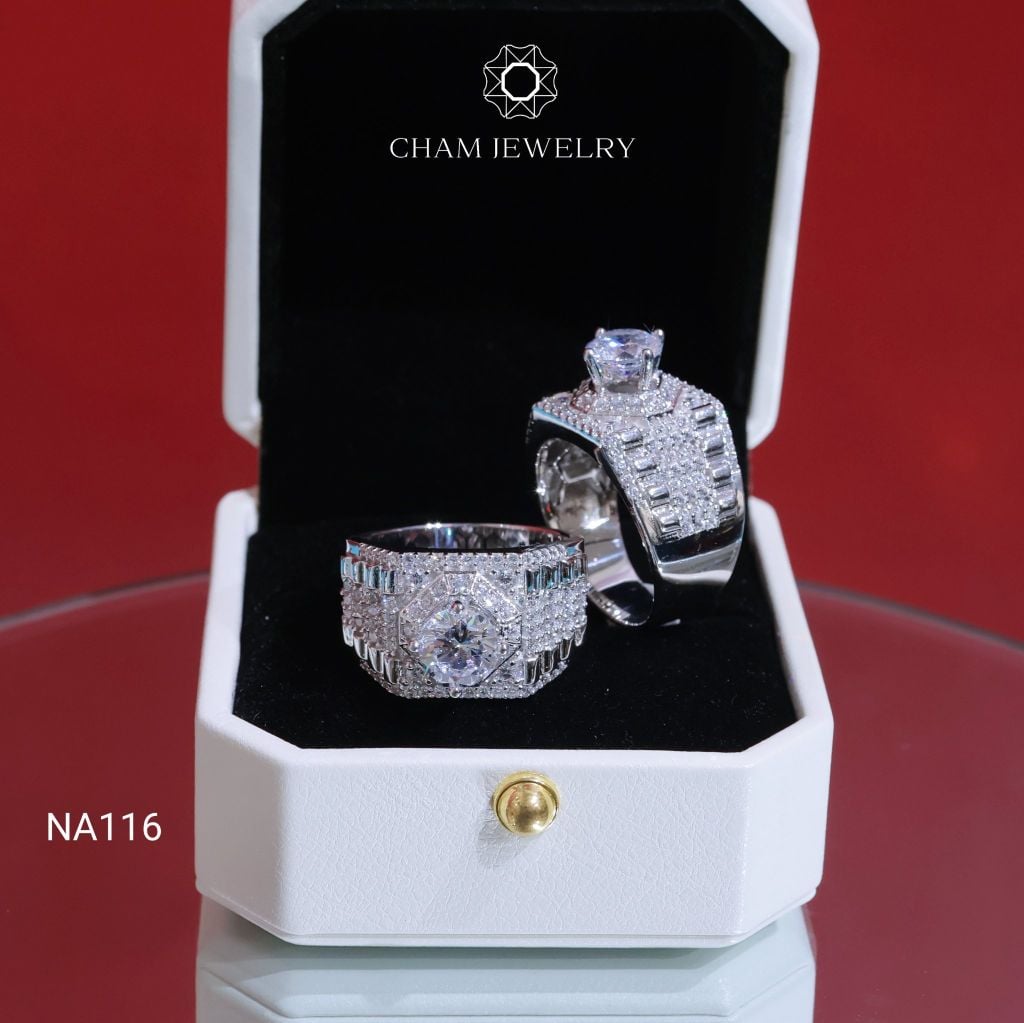 Nhẫn Nam NA116 CHAM JEWELRY, Chủ 7.5mm (Barcode NNNA3).