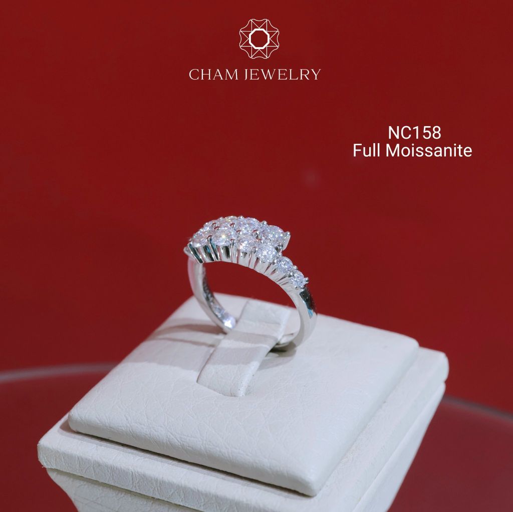 Nhẫn NC158 CHAM JEWELRY, Full Đá Moissanite  (Barcode OTN08).