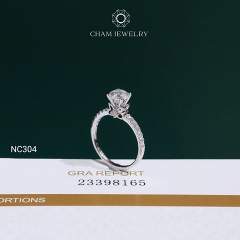 Nhẫn NC304 CHAM JEWELRY, Nhẫn Full Đá Moissanite Chủ 6.0mm (Barcode OCNN91)
