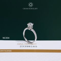 Nhẫn NC304 CHAM JEWELRY, Nhẫn Full Đá Moissanite Chủ 6.0mm (Barcode OCNN91)