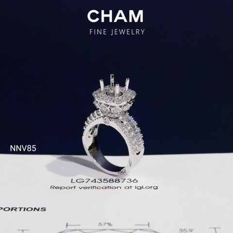 NhNhẫn Nữ NNV85 Vàng 10k Chủ 7.2mm Kim Cương Lab Grown Diamond (Barcode DNU13)