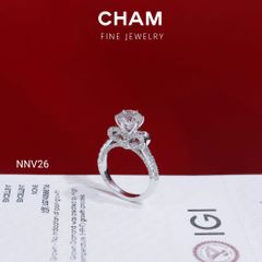 Nhẫn Nữ NNV26 Vàng 10k Chủ 7.2mm Kim Cương Lab Grown Diamond