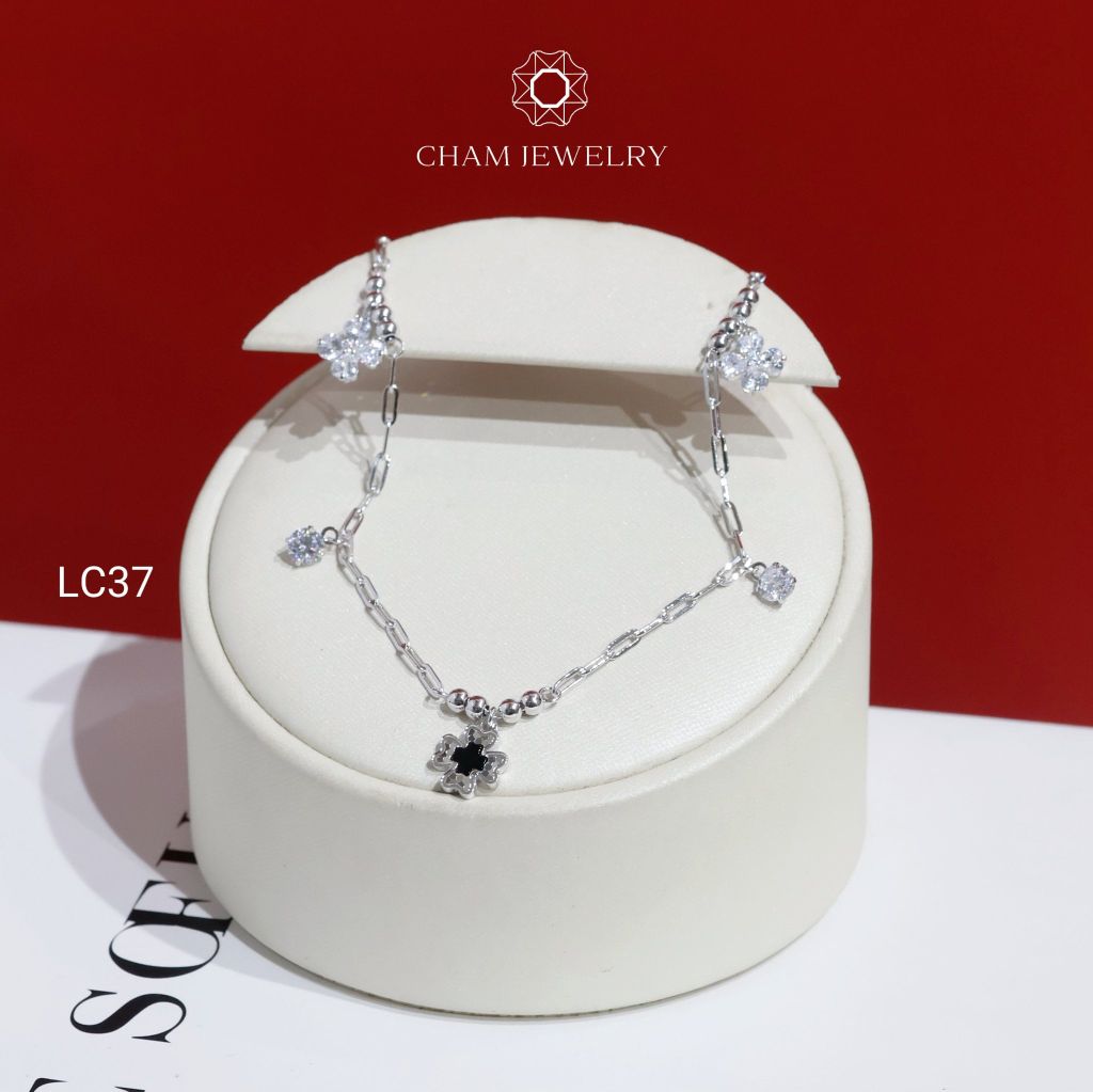 Lắc Chân CHAM JEWELRY LC37 , Lắc Cham Charm 4 Lá ( Barcode NLCY10)