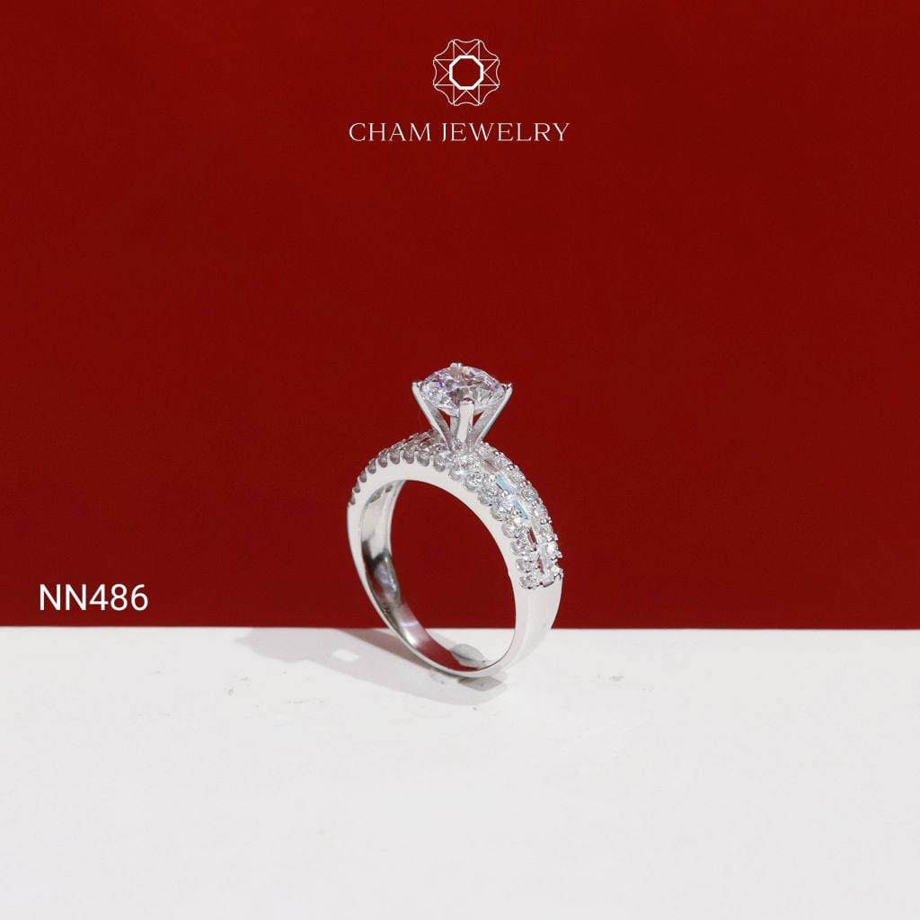Nhẫn NN486 CHAM JEWELRY, Chủ 6.5mm ( C-NHN176(B4) ).