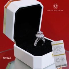 Nhẫn NC167 CHAM JEWELRY, Full Đá Moissanite, Chủ 6.3mm (Barcode OCNN08)