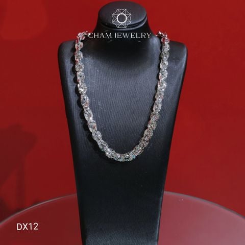 Dây Chuyền CHAM JEWELRY DX12, Dây Xoắn Vuông Sọc Dọc 5.0mm (Barcode TBDC824)