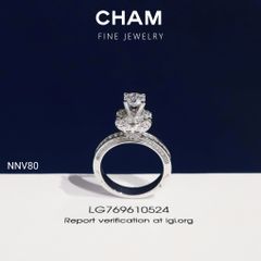 Nhẫn Nữ NNV80 Vàng 10k Chủ 5.4mm Kim Cương Lab Grown Diamond (Barcode DNU012)