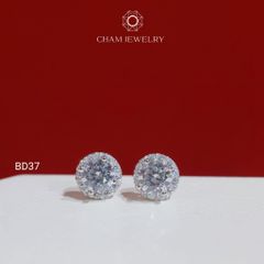 Hoa Tai BD37 CHAM JEWELRY , Hoa Tai Tròn, Chủ 5.5mm ( Barcode C33BD129).