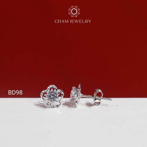 Hoa Tai BD98 CHAM JEWELRY , Hoa Tai Kiểu Hoa Mai Chủ 4.0mm ( Barcode TBD1531).