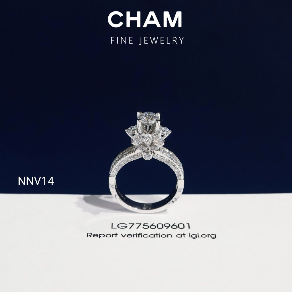 Nhẫn Nữ NNV14 Vàng 10k Chủ 5.4mm Kim Cương Lab Grown Diamond