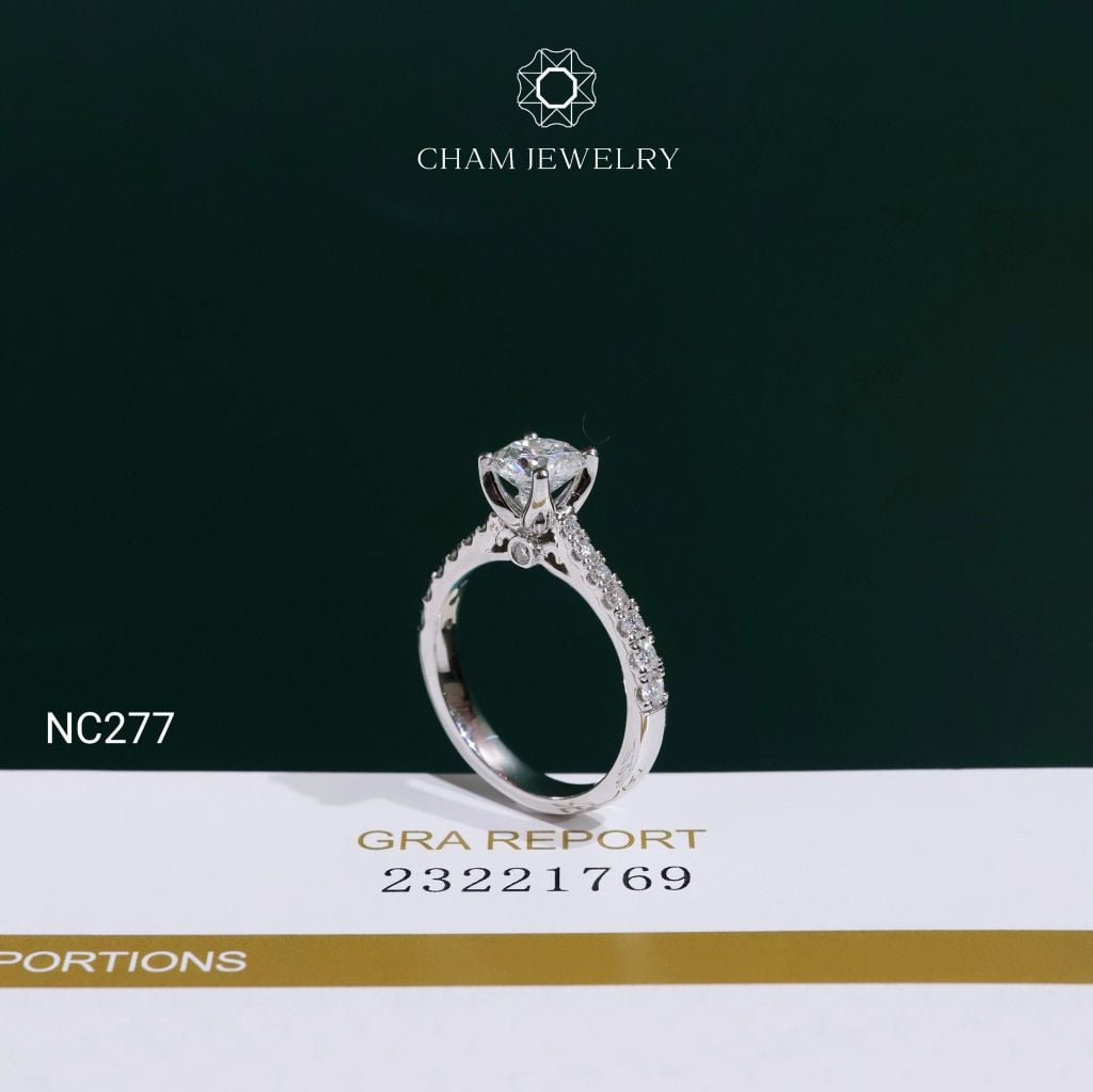 Nhẫn NC277 CHAM JEWELRY, Nhẫn Full Đá Moissanite Chủ 6.3mm(Barcode OCNN75)