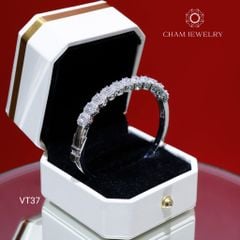 Vòng Tay CHAM JEWELRY VT37, Vòng Full Nửa Hàng Đá Bản 6.0mm (Barcode CV7239 - PVH173 )
