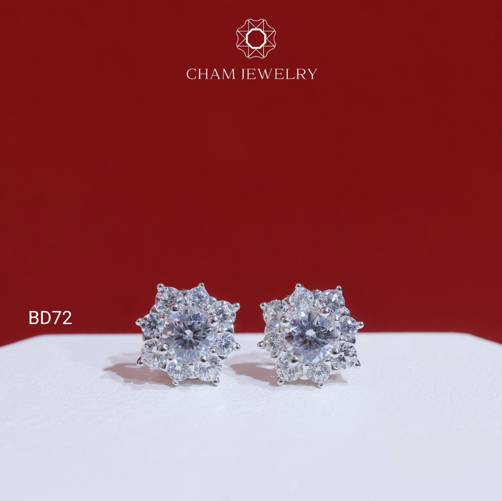 Hoa Tai BD72 CHAM JEWELRY , Chủ 4.5mm ( Barcode TBD1384).