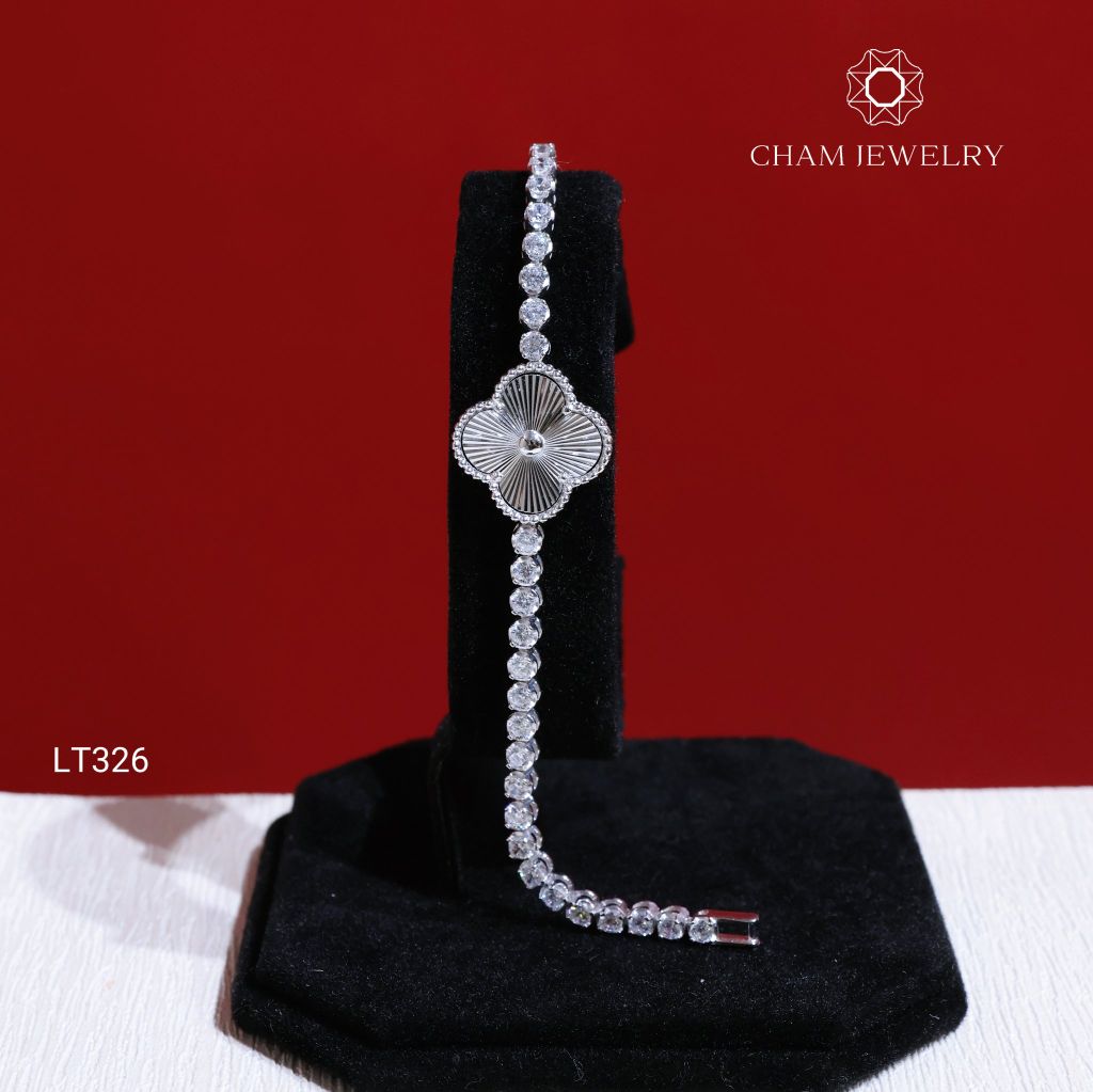 Lắc Tay LT326 CHAM JEWELRY, Lắc 4 Lá Bản 15mm (Barcode TLT1316).