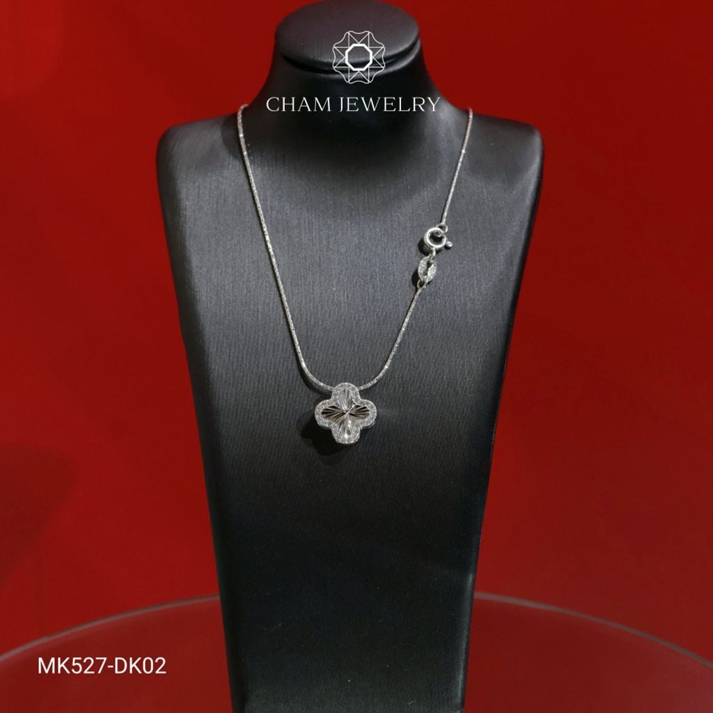 Dây Chuyền MK527-DK02 45cm CHAM JEWELRY, Mặt Cỏ 4 Lá 12mm.