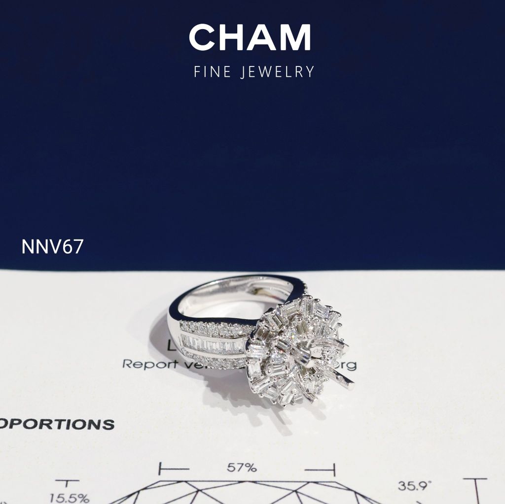 Nhẫn Nữ NNV67 Vàng 10k Chủ 7.2mm Kim Cương Lab Grown Diamond (Barcode DNU01)