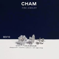 Hoa Tai BDV10 Vàng 10k Chủ 4.5mm Kim Cương Lab Grown Diamond