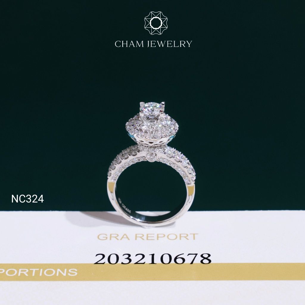 Nhẫn NC324 CHAM JEWELRY, Chủ 5.4mm Full Moissanite (OCNN126)