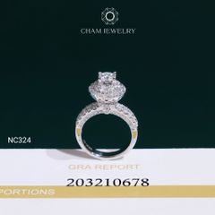 Nhẫn NC324 CHAM JEWELRY, Chủ 5.4mm Full Moissanite (OCNN126)