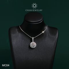 Mặt Dây Chuyền MC04 CHAM JEWELRY , Chủ 6.3mm Full Moissanite Cao Cấp (Barcode OM43).