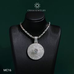Mặt Dây Chuyền MC16 CHAM JEWELRY , Chủ 6.0mm Full Moissanite Cao Cấp (Barcode OPM02).